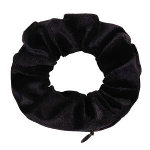 Velvet Scrunchies Hair Ties - Adjustable Zipper Hair Bands with Hidden Closure No Damage Stretch Fabric for Women Girls