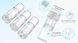 Hydra pen H3 Cartridge 3ml Automatic Import Serum Applicator Derma pen Hydra Injector Microneedling Pins 12 / Round nano / Silicone Nano