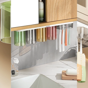 ECOCO Fly Magnetic Toothbrush Holder - Rak Sikat Gigi Magnetik Model Gantung Tempat Sikat Gigi Gantung Magnet Dispenser Odol & Sikat Gigi Magnet Tempel Rak Sikat Gigi Dinding dengan Gelas Magnetik Rak Sikat Gigi Estetik Anti Tumpah Rak Sikat Gigi Terbalik