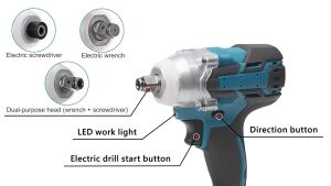 JLD Brushless Impact Tool Cordless Impact Wrench high torsi Brushless impact Baterai 1090V Cordless Electric Impact Wrench Bor impek pembuka baut motor