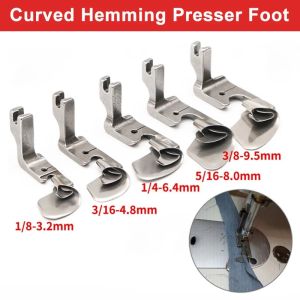 1PCS Industrial Sewing Machine Multi-Function Curved Hemming Foot Pull Tube Presser Foot Silk Chiffon Skirt Crimping Presser Foot