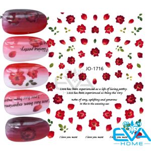 Miếng Dán Móng Tay Móng Chân Stickers Nail Hoạ Tiết Hoa Trà Đỏ Red Camellia Flower JO1716