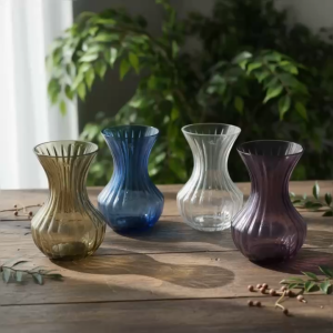 Lọ Cắm Hoa Thủy Tinh Dáng Eo Lượn Sóng Mermaid Nghệ Thuật Cao Cấp