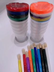 Kinchobabyshop - Paint Cup with brush set #เซ็ตถ้วย 10 ใบ #พร้อมพู่กัน 10 สี #ถ้วยพร้อมพู่กัน #เซตระบายสี