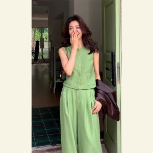 SHANGSHA | Elegant Stylish Luxurious Ladylike Light Green Jacket Set