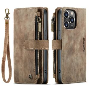 Zipper Wallet Flip Leather Phone Case for IPhone 16 15 14 Pro Max 13 12 11 XS XR X SE 2022 8 7 6 Plus Multi Card Cover Coque