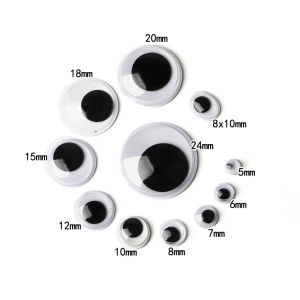 DIY Doll Eyes Accessories Black White Moving Animal Eyes Plaything Parts Children Handcraft Materials Kit for Kindergarten