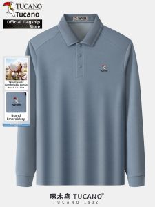 TUCANO | Silk Middle-aged Mens Long Sleeve Polo T-shirt