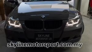 BMW E90 3 Series Head Lamp Projector DRL 3D Led Black V2 2005 2006 2007 2008 2009 2010 2011