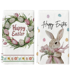 2Pcs Easter Bunny Princess Kitchen Towels 40Cm*60Cm Towel Set Best Kitchen Towels Super Absorbent Soft Cleaning Cloth Cooking and Baking Tea Towels Hand Towels Cleaning Cloths Dishcloths Kitchen Decorations Living Room Decorations Kitchen Es...