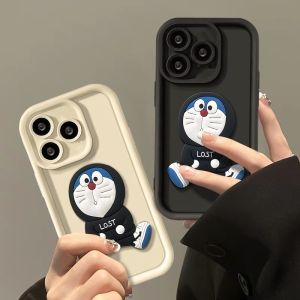 New Phone Case Realme GT 7 Dream Edition GT 7T Realme C71 NFC Ins Cute Cartoon Fashion Stereoscopic Doraemon Doll Silicone Soft Casing with Simple Lanyard 2025