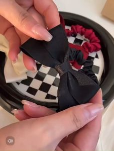 Dây cột tóc Doudou Scrunchies Dây buộc tóc vải lụa Cột tóc nơ phong cách Hàn Quốc thời trang FQ022