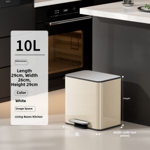 CHUMX | New Home Use Trash Can Quiet Slow Descent Large Capacity Stainless Steel