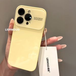 LIANGWU | Ice Feel Glass Case with Large Window Simple and Pure Color for iPhones