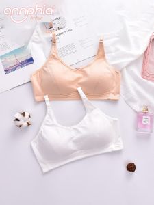 Annphia Pure Cotton Sports Bra for Teenage Girls Thin Shockproof U-Shape Full Cup Fixed Strap Underwear Simple Style