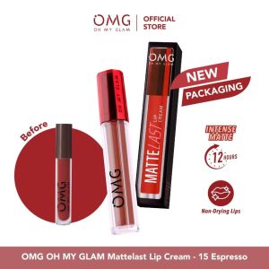OMG OH MY GLAM Mattelast Lip Cream 2.9 g - Lip Cream Matte Dengan Warna Intense Tahan Lama & Ringan