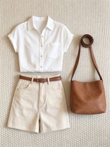 V.C.I | Breezy Linen Short Sleeve Button-Down Shirt for Petite Women