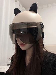 หมวกกันน็อคมอเตอร์ไซค์ ป้องกันหมอก HD เลนส์ใส/เลนส์สีชา รูปแบบการ์ตูน หมวกกันน็อคน่ารัก ป้องกันแสงสะท้อน แข็งแรงและทนทาน ระบายอากาศได้