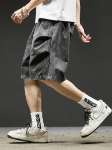 SZON | Loose-fit Faded Wrinkled Lightweight Cotton Work Shorts