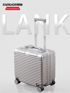 RAENLKOR | Lightweight Business Aluminum Frame Womens Luggage 18 Inch