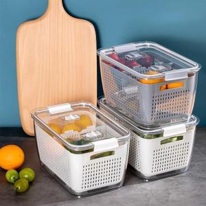 & Drain Fruit & Vegetable Container Food Grade Refrigerator