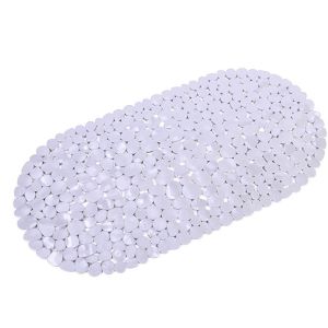 1pc Oval Pebble Bathtub Mats 36x69cm Non Slip Bath Mat with Suction Cups & Drain Holes for Bathroom PVC Shower Mat Safe Mat