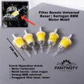 Filter Bensin Universal Besar | Saringan BBM Motor Mobil | Fuel Filter Transparan Anti Kotoran | 10 cm. 