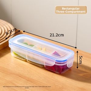MRUN | Portable Food Grade Storage Box Narrow Stripe Divided Sealed Container