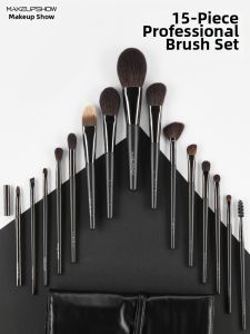 MAKEUPSHOW | Animal Hair Makeup Brush Set 15 Pieces