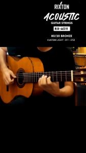 Rixton 6PCS Acoustic Guitar String Set: High Carbon Steel Hex Core Strings