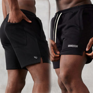 New Mens Casual Fitness Shorts Five-Quarter Length Cotton Blend Breathable Quick Dry Sweat Absorbent Running Gym Shorts