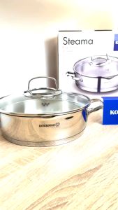 Korkmaz Steama Stainless Steel Cooking Pot - 24x7cm Induction Compatible Made in Turkey