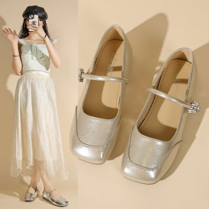 JIFANPAUL | Square Toe Chunky Heel Comfortable Versatile Single Shoes