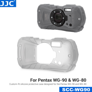 JJC Silicone Jacket Camera Protective Case Body Protector For Pentax WG-90 Ricoh WG-80Allow Flash1/4 "-20 Screw Hole&Speaker Access