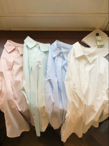 imimtuan | Áo Blouse Tay Dài Có Cổ Màu Đơn Vintage