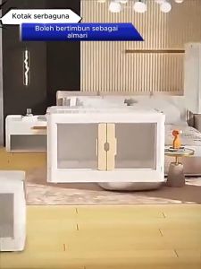 SOKANO SO025 Big Foldable Storage Box Front Open 2 Doors Stackable Box Free Installation Folding Storage Box Children Baby Toy Storage Cabinet Storage and Organization Kotak Lipat