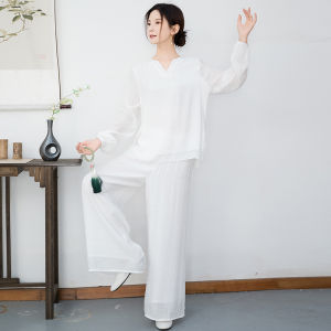 Bộ Đồ Tập Luyện Ba Zhen Jin Cho Nữ Bộ Đồ Hai Mảnh Phong Cách Phật Giáo Bộ Đồ Tu Tập Tại Chùa Bộ Đồ Tu Tập Ba Zhen Jin