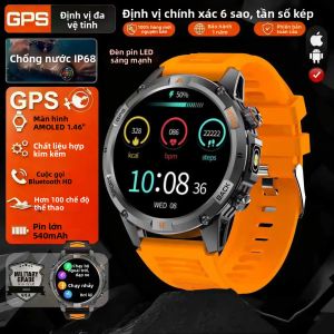 Đồng Hồ Thông Minh GPS Hai Băng Tần Quân Sự Mới Năm 2025 Dành Cho Nam Hỗ Trợ Gọi Bluetooth La Bàn Chống Nước 5ATM Theo Dõi Sức Khỏe Theo Dõi Giấc Ngủ Màn Hình AMOLED HD