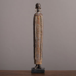 Retro African Tribal Art Woman Figurine