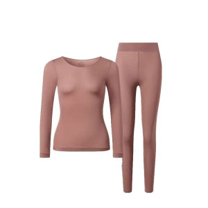 Ultra-Thin Autumn Winter Thermal Underwear Set Womens Base Layer Skin Care Mask Warmth Essentials Slim Fit round Neck Design