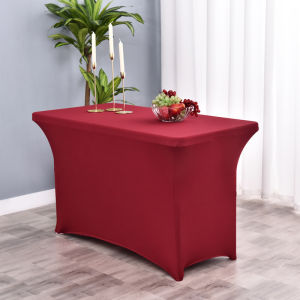 Stretch Dining Room Table Cover Rectangular Table Cloth Meeting Room Long Table Banquet Table Cover Hotel Household Tablecloth Red