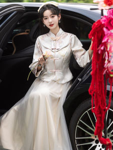 Traditional Chinese Style Maidsmaid Dress Long Sleeve Womens Fashionable Retro Wind Princess Skirt Shape Wedding Dress