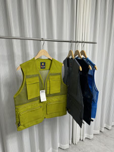 Super Cost-Effective! Summer Men Export Mesh Vest Quick-Drying Breathable Multi-Pocket Fishing Photography Outdoor Top
