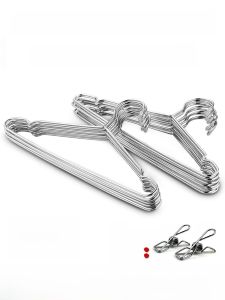 Solid Thick Stainless Steel Hanger Clothes Hanger Drying Rack Clothes Support Non Slip Men Women Kids Adult