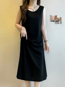 AIYITI | Spring Slim Fit Loose Large Size Black Tank Dress