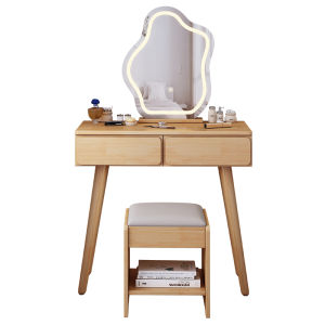 Modern Minimalist Solid Wood Makeup Desk Integrated Bedroom Dressing Table Multi-Function Small Apartment Vanity Desk