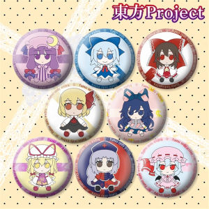 58mm Game TouHou Project Hakurei Reimu Hieda no Akyuu Izayoi Sakuya Cosplay COSTUME Badge Pin SPTE Tinplate Brooch Prop Gilf