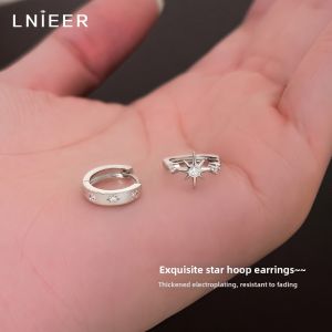 Lnieer | Sterling Silver Star Earrings