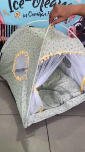 Pet Tent House Foldable Washable with Curtain /Rumah Kucing Comel Indoor/Pet Tent -Large Size