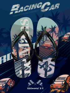 Hotmarzz รองเท้าแตะหูหนีบผู้ชายสีดำรองเท้าแตะหูหนีบกันลื่นแบบใหม่ใส่ออกข้างนอกฤดูร้อนรองเท้าชายหาดผู้ชาย